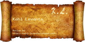 Kehl Levente névjegykártya